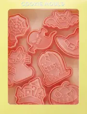 SET/8 HALLOWEEN Autumn COOKIE Mold CUTTERS Pumpkin Spider Ghost Witch Tombstone