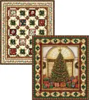 Ornamental Christmas 47" X 53" WC Panel Wall Quilt & 45" X 53" Pieced ThrowQuilt