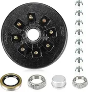 12" x 2" Brake Drum Kit 8 on 6.5" Bolt Circle Brake Drum Kits for 7K 7,000lbs Load Trailer Axle