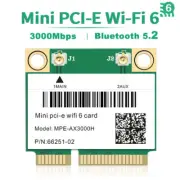 Wifi 6 3000Mbps Bluetooth 5.2 Mini PCI-E Card AX200 AX200HMW Wireless Adapter