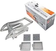 French Fry Cutter with Two Blades and Three No-Slip Suction Base, Food Cutter Potato Slicer, Press French Fries Cutter for Potatoes Onion Cucumber Carrots