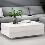 Coffee Table 4 Drawers White Trevi