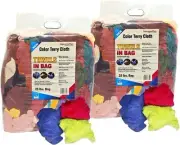 New Color Terry Towel Rags for Cleaning 50 lbs. Case 2 x 25 lbs. Compressed Bags