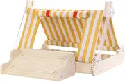 B Baosity Wooden Guinea Pig Hideout Small Pet Bed Cooling Easy to Clean Rabbit Cooling Tent Summer Shelter for Dwarf Rabbits Piggies