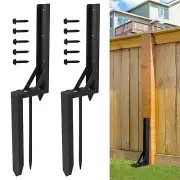 2PCS Fence Post Repair Kit Heavy Duty Fixer Anchor Ground Spike,Fence Post Su...