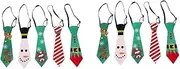 OHPHCALL 2sets Christmas Tie Boy Funny Holiday Neckties Christmas Neckties Christmas Party Decor Christmas Party Tie Boys Christmas Bow Tie Snowflake Ties for Men Glitter Paper 5pcs*2