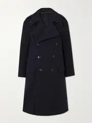 [Fortela] Fortela - Winston Double-breasted Wool-blend Coat - Navy - IT38 IT 38 Blue