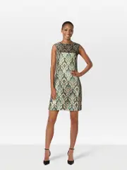 Peacock Patterned Sleeveless Dress