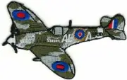 VELCRO® BRAND Fastener Morale HOOK PATCH World War II Spitfire Allied Fighter 3"