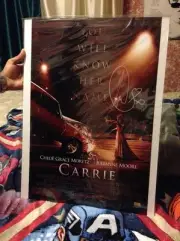 Chloe Grace Moretz Autographed 16×24 Carrie Poster Rare With Proof