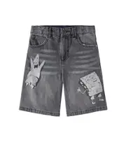 [Stella McCartney Kids] Stella McCartney Kids x SpongeBob printed denim shorts Y 8 grey