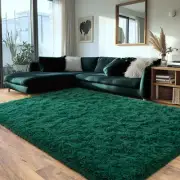 Green Area Rug for Bedroom Living Room,5x7 feet Soft Fluffy Fuzzy Rug Comfy S...