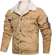 [Generic] Men Bomber Jacket Thick Fleece Army Tactical Coats Men Fur Collar Windbreaker Jackets