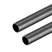Carbon Fiber Round Tube 14x12x500mm 3K Roll Wrapped Matt for RC Airplane 2Pcs