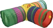 Aswalling Bunny Tunnels & Tubes 3 Way Bunny Hideout Small Animal Activity Tunnel Toys for Dwarf Rabbits Bunny Kitty