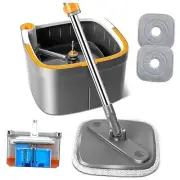Spin Mop and Bucket Set with 2 Replaceable 1.0 Mop Bucket Set with 2 Pads