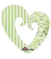 Wedding Balloon Large Super Shape Heart Damask Pattern Wedding Bridal Shower