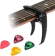 Guitar Capo,Zinc Metal Capo for Acoustic And Electric Guitars(with Pick Holder and 4Picks),Ukulele,Mandolin,Banjo Accessories