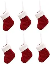 Cabilock 6Pcs Christmas Cutlery Pouches Festive Tableware Holders Adorable Sock Shape Fork and Covers for Dinning Table Decor for Holiday Parties and Family Gatherings