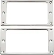 Musiclily Basic Steel Flat Bottom Humbucker Pickup Mounting Rings Set for PRS/Epi Style Electric Guitar, Chrome (Set of 2)