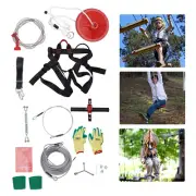 Zip Line Kit 48m Playground Flying Fox Outdoor Zipline Kit With Seat + Safe Belt