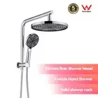 Decaura 10" Shower Head Set Chrome Gooseneck Shower Arm Hand Held Shower 3-mode