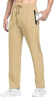 [Generic] Men's Casual Comfort Basic Hiking Pants Straight Leg Solid Lightweight Pants Stretch Casual Summer Trousers