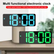 LED Electric Digital Alarm Clock Mains Battery Large Mirror Temperature Display