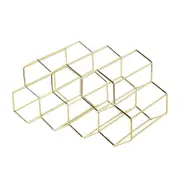 Bartender Hexagonal Wine Rack 9 Bottle Gold