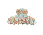 Flower Hair Claw Elegant Korean Style Flower Design Glossy Durable Safe Spring Widely Used Claw Clip For Home Party Blue Pink