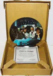 Star Wars A New Hope Crew in Cockpit Limited Numbered China Plate 1986 COA BOXED