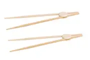 2x Reusable Automatic Wood Chopsticks Korean/Japanese Natural Food Utensils