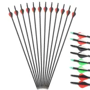 Archery 28 in Carbon Arrows 2" Vanes SP500 for Recurve Bow Compound Bow Hunting