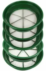 5 pc Set Stackable Sifting Sieve Classifier Set Gold Prospecting Gem Fossicking