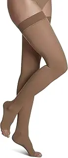 SIGVARIS Men’s & Women’s Essential Cotton 230 Open Toe Thigh-Highs w/Grip-Top 20-30mmHg