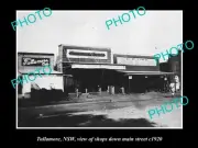 OLD LARGE HISTORICAL PHOTO OF TULLAMORE NSW SHOPS DOWN THE MAIN STREET c1920