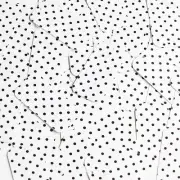 Rectangle Sequin 1.5" Black Polka Dot on White Opaque