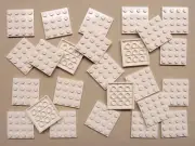 x25 NEW Lego White Baseplates 4x4 Brick Building Plates