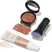 LAURA GELLER NEW YORK Ready-n-Radiant Kit (3 PC) - Baked Bronze-n-Brighten, Deep + Spackle Super-Size Skin Perfecting Primer, Champagne Glow + Retractable Angled Kabuki Brush