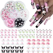 ZIENVE 70 Pcs Kawaii Nail Charms, 7 Style 3D Slime Charms, Resin Flatbacks Na...