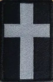 Christian Cross Patch W/ Hook & Loop Fastener Gray & Black Tactical Version