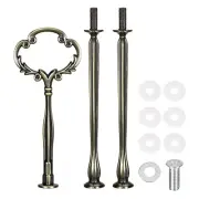 4 Sets Cake Tray Stand Handle Plate Hardware Fitting, 3-Tiers Flower Bronze