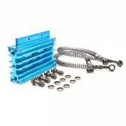 TDR Blue CNC Cooling Radiator Oil Cooler Kit Aluminium Engine Heat Dissipation System Tube Mount Lifan 125cc 140cc 150cc Pit Dirt Bike ATV Motor Hose Replacement Accessory 110cc 150cc