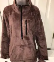 Victoria Secret Pink Cocoa Powder Teddy Half Zip L/XL ❤️❤️