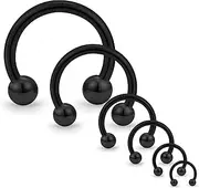 [Cisyozi] 20G 16G 14G 12G 8G 6G Septum Stretching kit Ear Gauges Tunnels Plugs Earrings Stretcher Surgical Steel Horseshoes Septum Nose Eyebrow Lip Rings Tragus Helix Cartilage Earring Piercing Jewelry