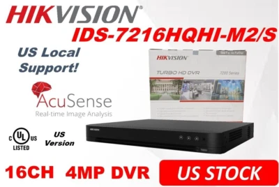 Hikvision Original iDS-7216HQHI-M2/S 16CH 4MP DVR H.265+ TVI NO Hard Drive