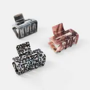 3 Pack Small Rectangle Claw Hair Clips