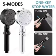 5 ModeS High Pressure Bath Shower Head Large Chrome Handset Heads Water Saving S