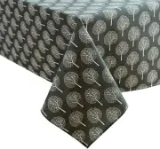 NorthShore Linen Cotton Black & White Trees Table Cloth (60″ X 84″)