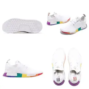 【adidas 愛迪達】休閒鞋 NMD_R1 Pride 男女鞋 愛迪達 彩虹驕傲 Boost 白 平輸品 海外限定(FY9024)